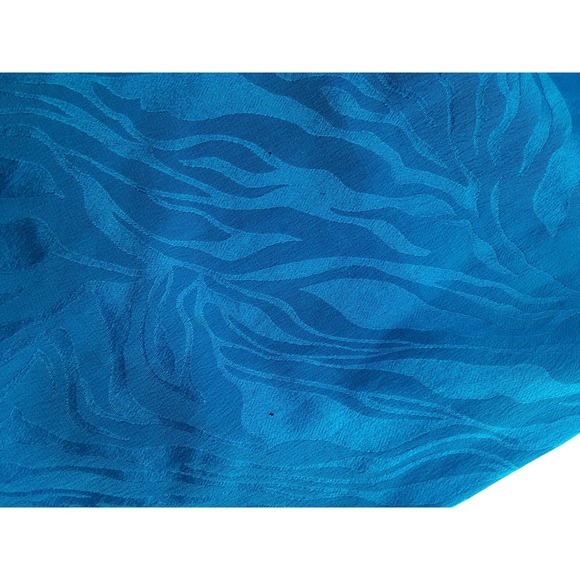 Vintage Adrianna Papell Blue Silk Cropped 3/4 Puff Sleeve Blazer Jacket 4 - Picture 8 of 14